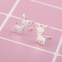 Women's Simple Style Dog Stainless Steel No Inlaid Ear Studs Stainless Steel Earrings main image 2