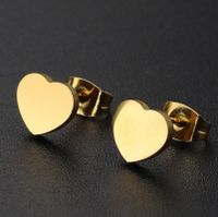 Women's Fashion Heart Stainless Steel No Inlaid Ear Studs Stainless Steel Earrings main image 3