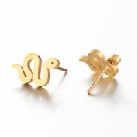 Women's Simple Style Snake Stainless Steel No Inlaid Ear Studs Plating Stainless Steel Earrings main image 3
