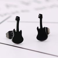 Women's Fashion Violin Stainless Steel No Inlaid Ear Studs Stainless Steel Earrings main image 5
