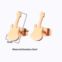 Women's Fashion Violin Stainless Steel No Inlaid Ear Studs Stainless Steel Earrings main image 4