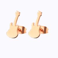 Women's Fashion Violin Stainless Steel No Inlaid Ear Studs Stainless Steel Earrings sku image 4