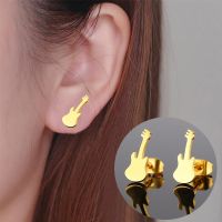 Women's Fashion Violin Stainless Steel No Inlaid Ear Studs Stainless Steel Earrings main image 3