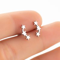 Women's Simple Style Korean Style Star Stainless Steel No Inlaid Ear Studs Stainless Steel Earrings main image 2