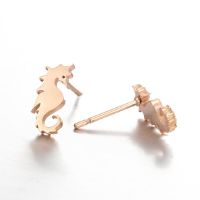 Women's Fashion Hippocampus Stainless Steel No Inlaid Ear Studs Stainless Steel Earrings main image 3