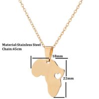 201 Stainless Steel 18K Gold Plated Fashion Plating Map Pendant Necklace main image 3