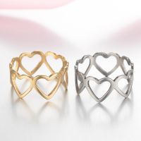 Women's Fashion Heart Stainless Steel No Inlaid Stainless Steel Rings main image 5