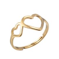 1 Piece Fashion Heart Shape Stainless Steel Plating Open Ring sku image 1