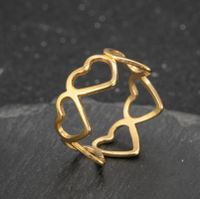 Women's Fashion Heart Stainless Steel No Inlaid Stainless Steel Rings main image 2