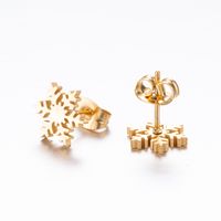 Women's Simple Style Animal Snowflake Stainless Steel No Inlaid Ear Studs Stainless Steel Earrings main image 4