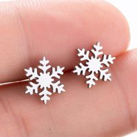 Women's Simple Style Animal Snowflake Stainless Steel No Inlaid Ear Studs Stainless Steel Earrings sku image 19