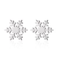 Women's Simple Style Animal Snowflake Stainless Steel No Inlaid Ear Studs Stainless Steel Earrings sku image 1