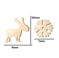 Women's Simple Style Animal Snowflake Stainless Steel No Inlaid Ear Studs Stainless Steel Earrings sku image 26