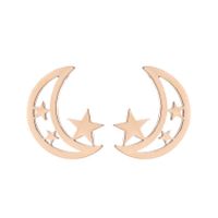 Women's Fashion Korean Style Geometric Star Stainless Steel No Inlaid Ear Studs Stainless Steel Earrings sku image 18