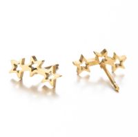 Women's Fashion Korean Style Geometric Star Stainless Steel No Inlaid Ear Studs Stainless Steel Earrings main image 2