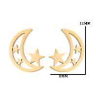 Women's Fashion Korean Style Geometric Star Stainless Steel No Inlaid Ear Studs Stainless Steel Earrings sku image 17