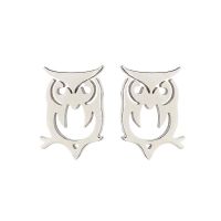 1 Pair Fashion Animal Owl Stainless Steel Plating Ear Studs sku image 2