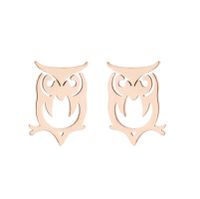 1 Pair Fashion Animal Owl Stainless Steel Plating Ear Studs sku image 14