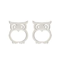 1 Pair Fashion Animal Owl Stainless Steel Plating Ear Studs sku image 3