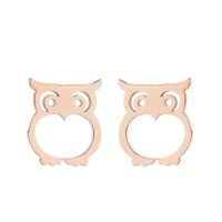 1 Pair Fashion Animal Owl Stainless Steel Plating Ear Studs sku image 17