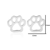 1 Pair Cute Paw Print Stainless Steel Plating Ear Studs main image 5