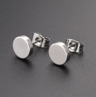 1 Pair Simple Style Round Stainless Steel Ear Studs main image 5