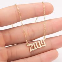 Women's Fashion Number Stainless Steel Pendant Necklace Plating Stainless Steel Necklaces main image 1