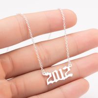 Women's Fashion Number Stainless Steel Pendant Necklace Plating Stainless Steel Necklaces main image 5