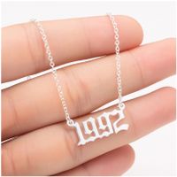 Women's Fashion Number Stainless Steel Pendant Necklace Plating Stainless Steel Necklaces main image 4