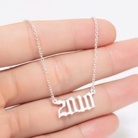 Women's Fashion Number Stainless Steel Pendant Necklace Plating Stainless Steel Necklaces main image 3