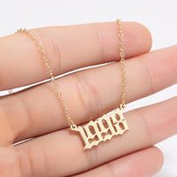 Women's Fashion Number Stainless Steel Pendant Necklace Plating Stainless Steel Necklaces main image 2