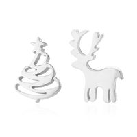 Women's Simple Style Geometric Snowflake Stainless Steel No Inlaid Ear Studs Stainless Steel Earrings sku image 2