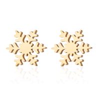 Women's Simple Style Geometric Snowflake Stainless Steel No Inlaid Ear Studs Stainless Steel Earrings sku image 15