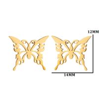 Women's Simple Style Butterfly Stainless Steel No Inlaid Ear Studs Plating Stainless Steel Earrings main image 5