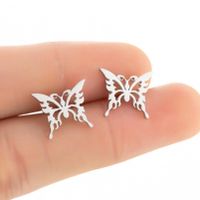 Women's Simple Style Butterfly Stainless Steel No Inlaid Ear Studs Plating Stainless Steel Earrings main image 4