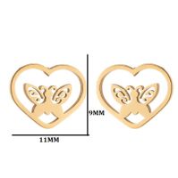 1 Pair Fashion Butterfly Stainless Steel Plating Ear Studs sku image 22