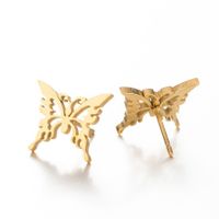 Women's Simple Style Butterfly Stainless Steel No Inlaid Ear Studs Plating Stainless Steel Earrings main image 3