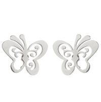 Women's Simple Style Butterfly Stainless Steel No Inlaid Ear Studs Plating Stainless Steel Earrings sku image 2