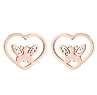 Women's Simple Style Butterfly Stainless Steel No Inlaid Ear Studs Plating Stainless Steel Earrings sku image 28