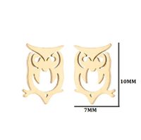 1 Pair Fashion Animal Owl Stainless Steel Plating Ear Studs sku image 13