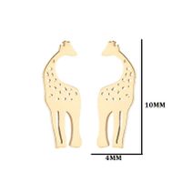 1 Paire Mode Girafe Acier Inoxydable Placage Boucles D'oreilles main image 2