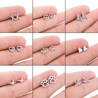 Women's Simple Style Geometric Stainless Steel No Inlaid Ear Studs Stainless Steel Earrings main image 6