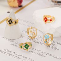Women's Fashion Simple Style Crown Rhombus Titanium Steel Artificial Gemstones Earrings Stainless Steel Rings main image 1