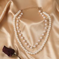 Women's Fashion Simple Style Geometric Imitation Pearl Alloy Necklace main image 4
