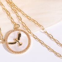 Peace Dove Fritillary Necklace Diamond-embedded Copper Special Interest Light Luxury Special-interest Design Ins Hot Selling European And American Electroplated Pendant Necklace main image 2