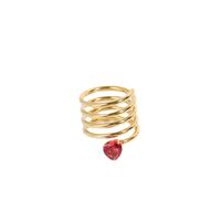 Simple Style Heart The Answer Stainless Steel Zircon Rings Gold Plated Stainless Steel Rings main image 5
