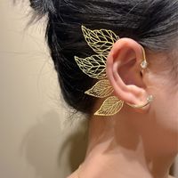 Women's Fairy Style Leaf Copper No Inlaid Earrings Hollow Out Clip&cuff Earrings main image 1