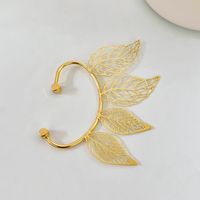Women's Fairy Style Leaf Copper No Inlaid Earrings Hollow Out Clip&cuff Earrings main image 3