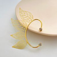 Women's Fairy Style Leaf Copper No Inlaid Earrings Hollow Out Clip&cuff Earrings main image 2