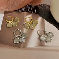 Femmes Élégant Géométrique Le Cuivre Opale Des Boucles D'oreilles Incruster Boucles D'oreilles main image 2